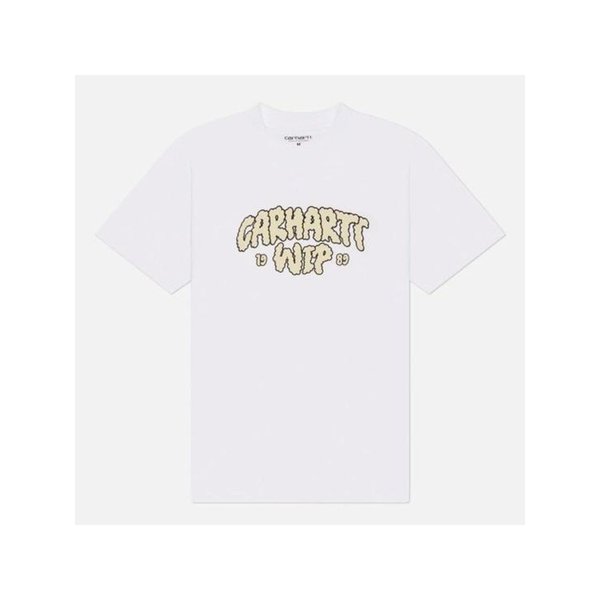 26SS 칼하트 WIP 숏슬리브 클라우드 스크립트 티셔츠 I036200 02XX WHITE DOM
