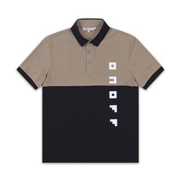 ONOFF [온오프골프웨어] 남성 블럭 반팔티셔츠 OF9612GA_BEIGE