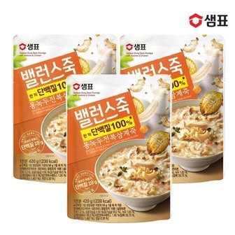  샘표 밸런스죽 통녹두전복삼계죽 420g x3팩