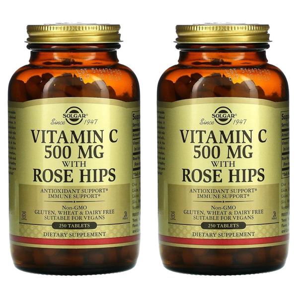 해외배송 Solgar 솔가 비타민C 로즈힙 500mg 250정 2개 Vitamin C