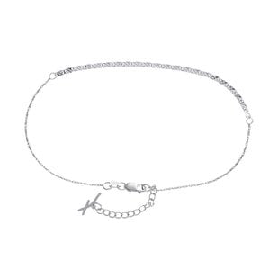 페르테 피아토 화이트 앵클릿 25cm, Piatto White Anklet 25cm, 14k white gold