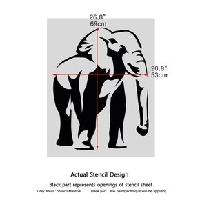 벽화스텐실 도안 코끼리 1000_600_179