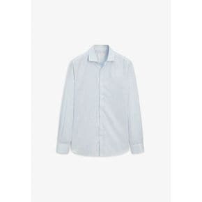 5087103 Massimo Dutti SLIM-FIT STRIPED - Shirt light blue