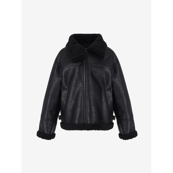 [단독][퀸지PICK]라이더 페이크 무스탕 재킷_YBCMU42