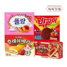 딸기맛 파이 4종(후레쉬베리 빅파이 플랑 후렌치파이)