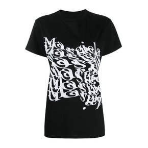 여성 로고 프린팅 반팔 티셔츠 블랙 S29GC0287 S22816 900