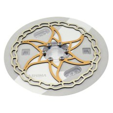 아시마ASHIMA-LTD Ai2 ARO-09 Lightest Disc Brake Rotor 180mm 104g,2PCs, Gold,AS2373