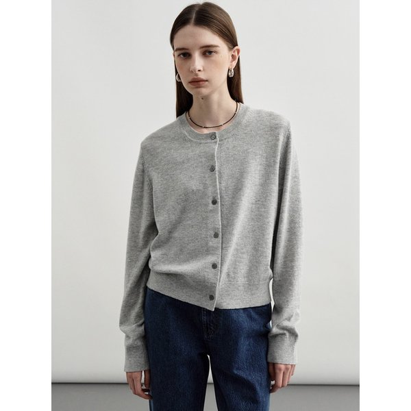 울 캐시미어 라운드넥 가디건 그레이 MDCD026GRAY