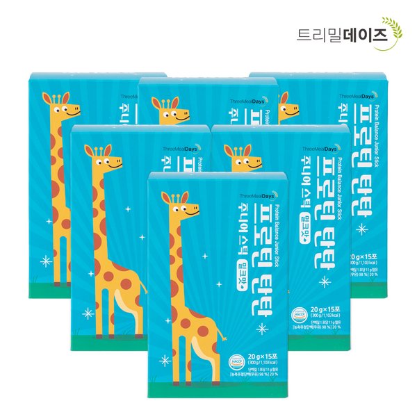 트리밀데이즈 프로틴 탄탄주니어스틱 밀크맛 20g 15포 6박스