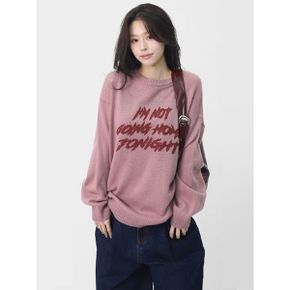 남여공용 스트릿룩 감성 레터링 루즈핏 포근 니트 SCR211_P417324366