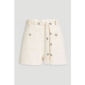 Embellished metallic cotton-blend tweed shorts 화이트 46376663162835831