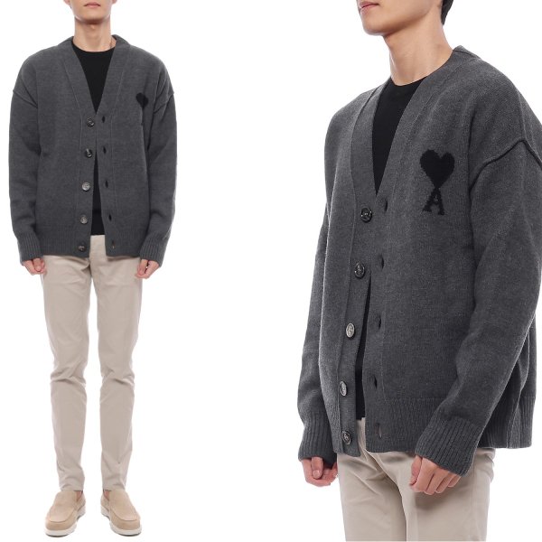 [부산점] 25FW 남성 하트 로고 울 가디건 (UKC367 018 0504 M 25F)