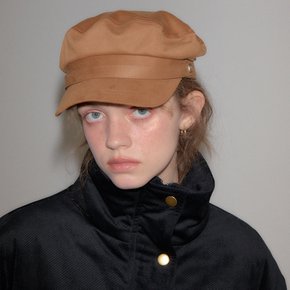 Suede Button Hat Camel