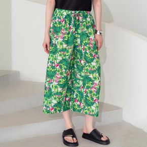 리시아 휴양지 패턴 7부 밴딩팬츠_P428830702