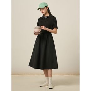 저지 스커트 배색 원피스  블랙 (BF4271O085)