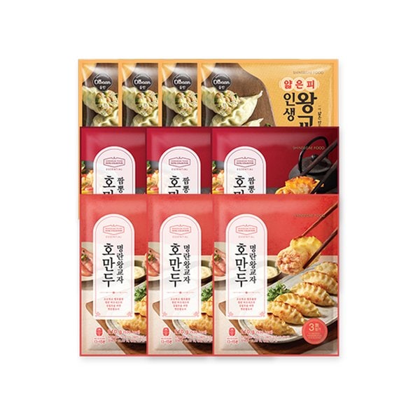 올반 왕교자210g 4팩+짬뽕 왕교자 210g 3팩+명란 왕교자 210g  3팩