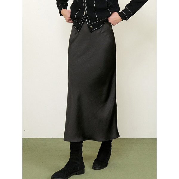 Gisele Satin Side Slit Skirt [5 colors]