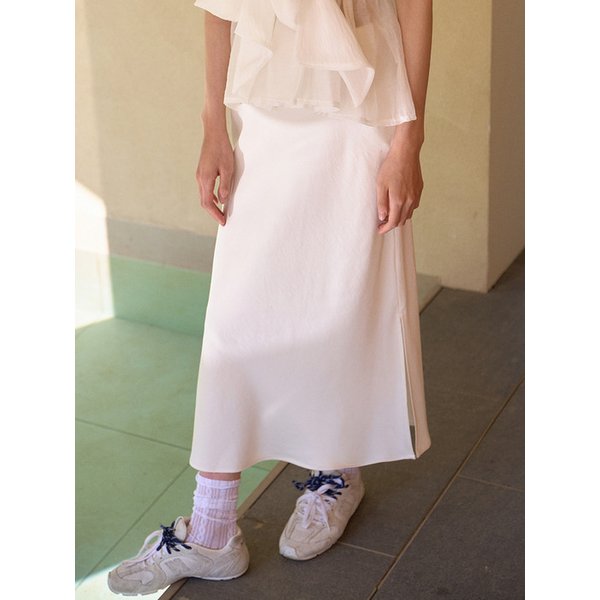 Gisele Satin Side Slit Skirt [5 colors]