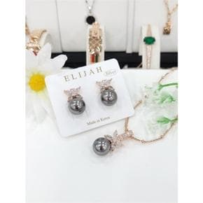 로뎀 세이브존05 Premium 플라워 오로라 핵진주  귀걸이 목걸이 세트5(12mm) RD2 (S10155740)