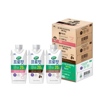 셀렉스 [본사직영] 프로핏 웨이프로틴 드링크 혼합구성 330ml x 36입(초콜릿12+아메리카노12+복숭아12)