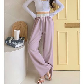 바스락 배색 와이드 팬츠 3color 밴딩 바지 데일리 팬츠 홈웨어 파지마_P392880168
