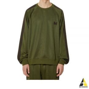 NEEDLES 니들스 24 Track Crew Neck Shirt Olive (OT227) (트랙 크루넥 셔츠)