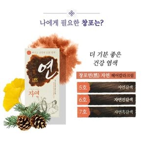 중외제약 창포연 자연 7호 자연흑갈색 60g 친환경 프리미엄 새치염색약