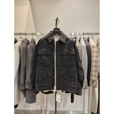 본 블랙 블루종 셔츠카라 가슴포켓 셔퍼 오버핏 점퍼 BN4SJP432BK