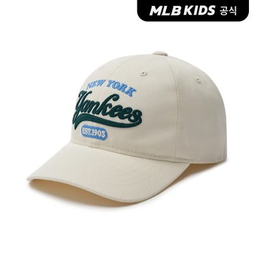 MLB키즈 (공식)24SS 바시티 레터링 커버핏 볼캡 NY (Cream) 7ACPV044N-50CRS