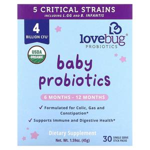  [해외직구] LoveBug Probiotics 러브벅프로바이오틱 베이비 프로바이오틱스 6-12개월 40억 CFU 30팩