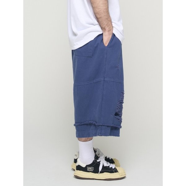BERMUDA DESTROYED PANTS (BLUE)