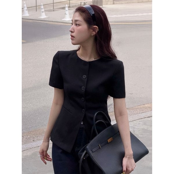 슬림 라인 하프 슬리브 자켓_2COLORS