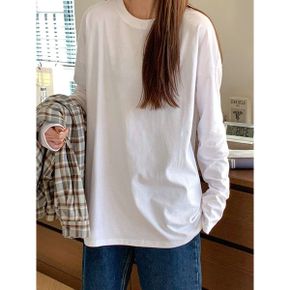 솔리드 루즈핏 라운드넥 긴팔 티셔츠 G5FTS009P _P404578990