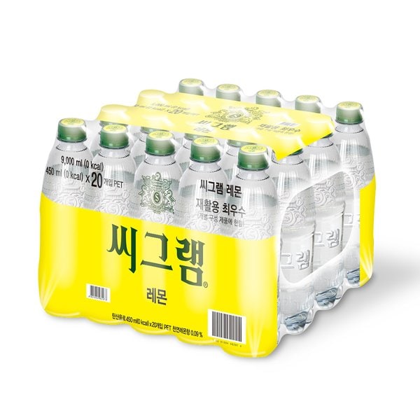 [코카콜라직영]씨그램 레몬 라벨프리 450ml Pet x 20입_A