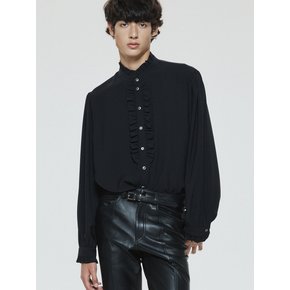 Victorian Ruffled-Placket Blouse[Black(MAN)]_UTS-FS10