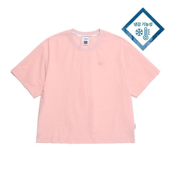 [여주점] N252WTS190 여성 프로즌에어 세미크롭 반팔티셔츠 LPINK