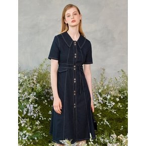 Two Button Collar Stitch Dress