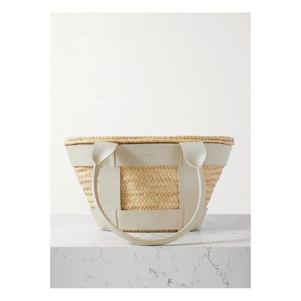 드멜리어 산토리니 가죽 트리밍 라피아 토트 뉴트럴 1647597332020595