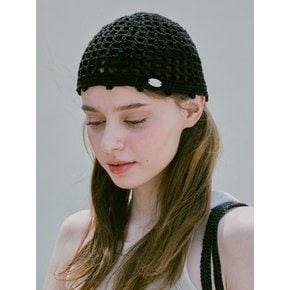 No.232 / Lily Punching Short Beanie _ Black