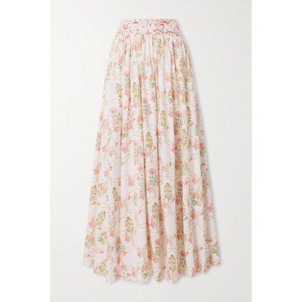 엠포리오 시레누세 옴브레타 플리츠 플로럴 코튼 포플린 미디 스커트 46376663162982041