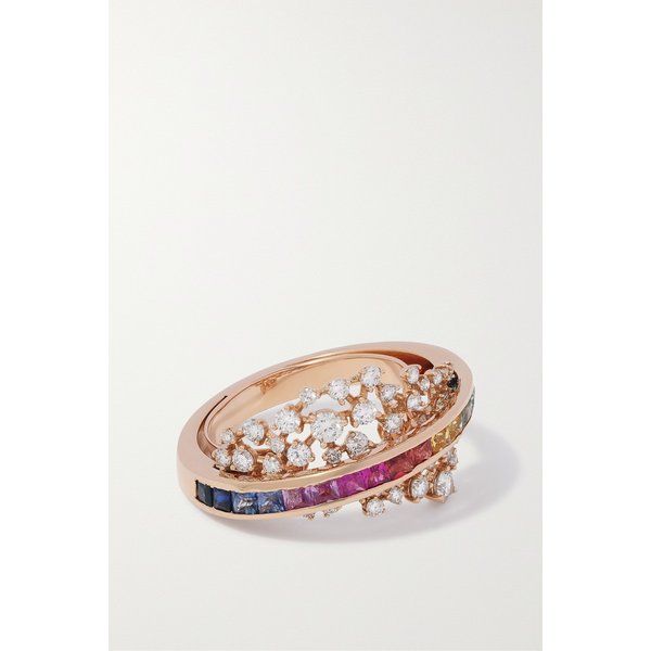 Scatter Energy 18-karat Rose Gold, Sapphires And Diamond Ring 로즈 골드