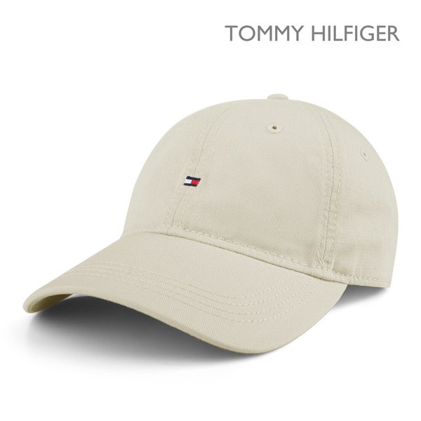 타미힐피거 클래식 로고 레터링 베이스볼 모자 스톤 AM13008