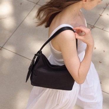 로서울 Mini Pulpy hobo bag Nylon Black