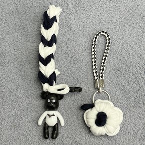 양말목공예 블랙앤화이트 키링만들기 2개세트 diy 키트