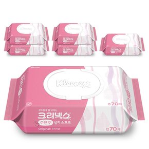 물티슈 수앤수 실키 소프트 오리지널 물티슈 캡형 43g  70매  12개