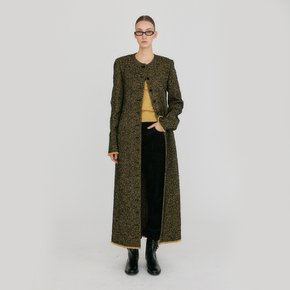 ZILOUS Round Neck Coat - Beige/Black