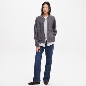 UNISEX 셔츠 레이어링 헤어리 가디건 [CHARCOAL] / GF3UKC002-WOMAN