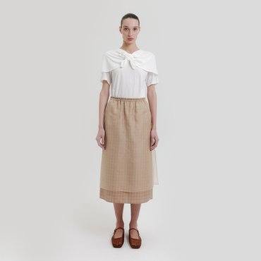 EENK Organza Layered Skirt - Beige