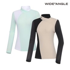 [15%혜택] [와이드앵글] 여성 WL W.ICE 변형 라인 하이넥 티셔츠 L_WWM22216