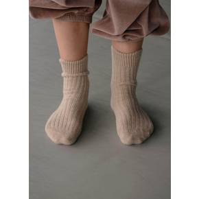 베이스레인지 26PS Rib Overankle Socks, Omi Sand